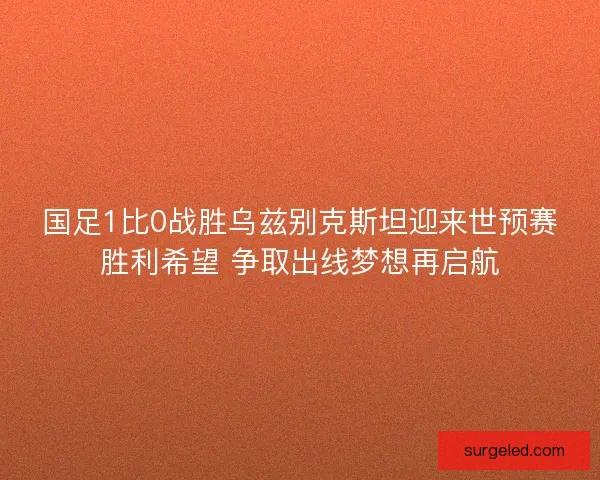 国足1比0战胜乌兹别克斯坦迎来世预赛胜利希望 争取出线梦想再启航